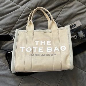 Marc Jacobs Beige Tote Bag with Black Strap